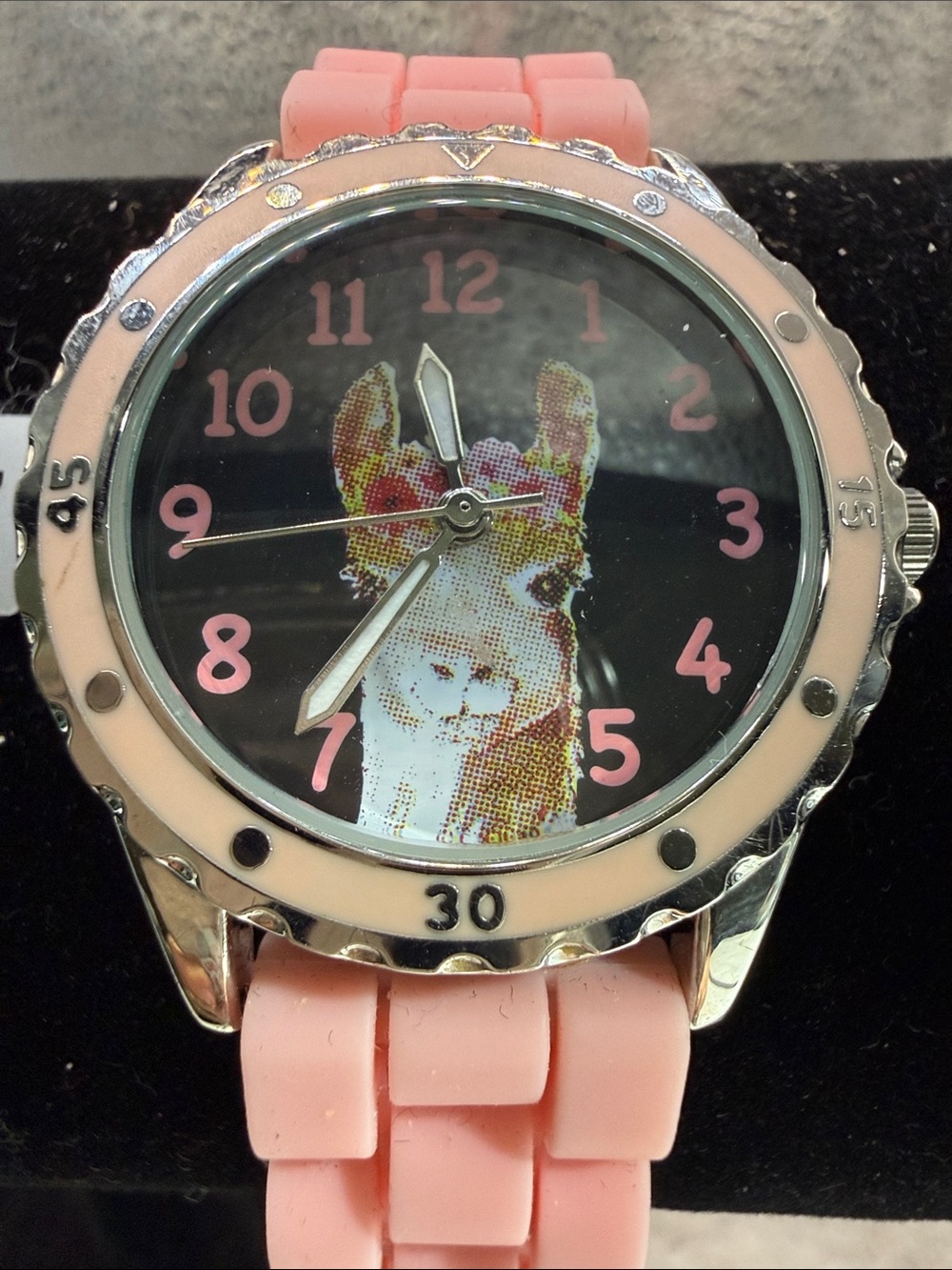 Kids Silicone Watch with Pink Llama Dial